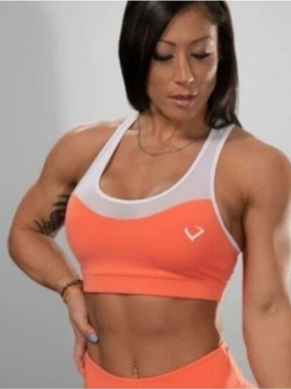 Violate The Dress Code Coral Athletic Sports Bra Size Small